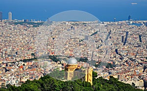 Wide view of barcelona spain