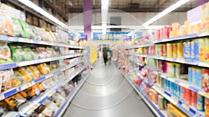 Wide view blurred motion of supermarket department store in China