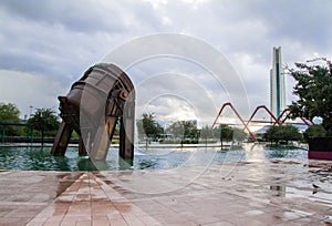 Wide view of the clisol that was used in the elaboration of cast iron. It is in the foundry park of Monterrey Mexico. photo