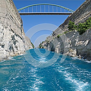 Wide view of Corinth Canal, Greece