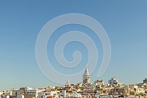 Wide view of Galata Tower Istanbul