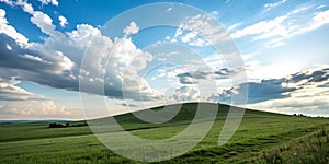 Background of sky and clouds above the hill photo
