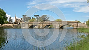 Wide view of the historic sandstone bridge at ross in tasmania, australia