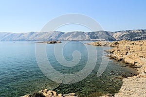 Wide view in Lopar on the island Rab in Croatia