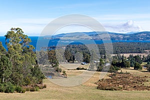 Wide view over the Huon Valley, Tasmania