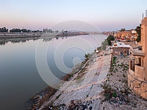 Wide View of the river Tigris in Baghdad