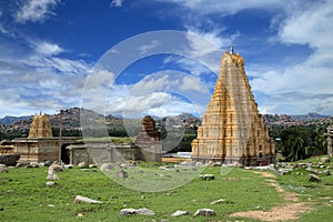Wide view of Virupaksha - Vijayanagar Temple at Hampi photo