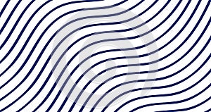 Wide wavy abstract banner. Wavy thick diagonal lines illustration. Optical illusion background. Abstract wavy texture.