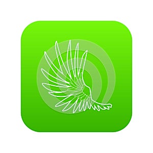 Wide wing icon green vector
