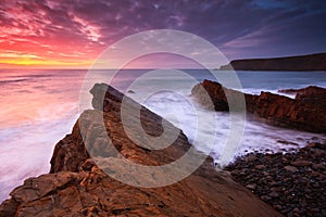 Widemouth Bay in Cornwall, UK