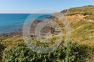 Widemouth Bay Water Cove near Bude Cornwall England UK