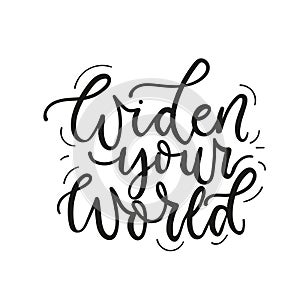 Widen your world poster vector card photo