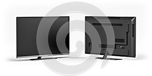 Widescreen flat screen LCD TV isolated on a white background