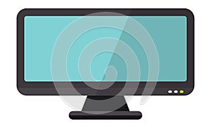 Widescreen monitor. Vector flat illustration. Vector clipart isolated on white background.