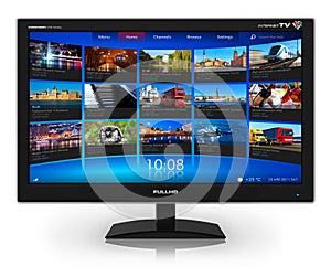 Widescreen TV with streaming video gallery