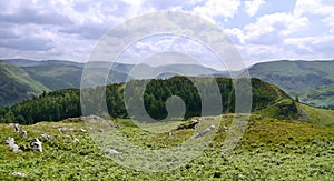 Widescreen view of Glencoyne Wood, Lake District