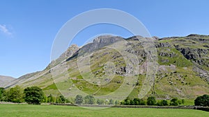 Widescreen view of Langdale Pikes, Lake District