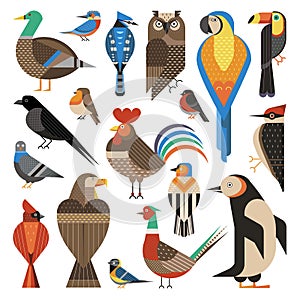 Widespread Common Birds Geometric Set in Flat