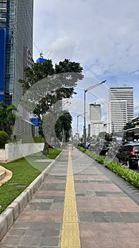 Wideview of sidewalk at Jakarta Uptown near bundaran HI