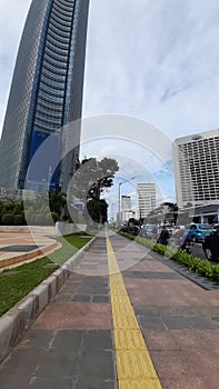 Wideview of sidewalk at Jakarta Uptown near bundaran HI