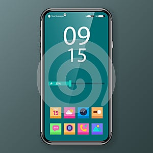 Widget mobile application user interface home screen for phone