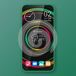 Widget modern theme user interface realistic smartphone design