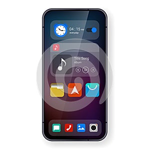 Widget ui mobile app smartphone theme