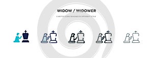 Widow / widower icon in different style vector illustration. two colored and black widow / widower vector icons designed in filled