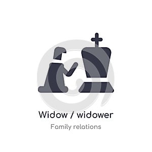 widow / widower icon. isolated widow / widower icon vector illustration from family relations collection. editable sing symbol can