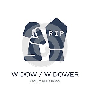 widow / widower icon. Trendy flat vector widow / widower icon on