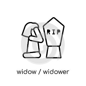 widow / widower icon. Trendy modern flat linear vector widow / w