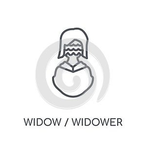 widow / widower linear icon. Modern outline widow / widower logo