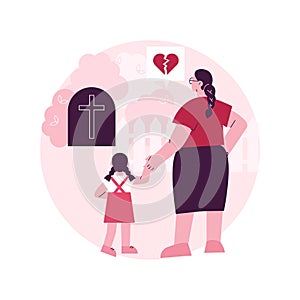 Widowed person abstract concept vector illustration.