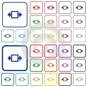 Width tool outlined flat color icons