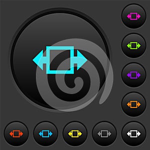 Width tool dark push buttons with color icons