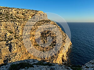 Wied iz-Zurrieq harbour and Blue Grotto sea caves