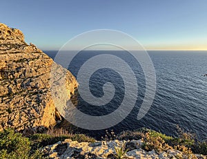 Wied iz-Zurrieq harbour and Blue Grotto sea caves