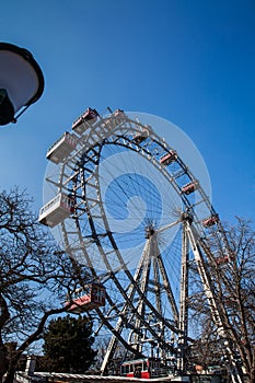 Wiener Riesenrad constructed in 1897 and located in the Wurstelprater park in Vienna