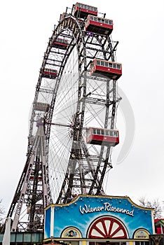 Ferries wheel, Prater, Vienna, Austria, overcast day