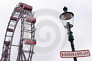 Ferries wheel, Prater, Vienna, Austria, overcast day
