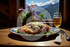 Wiener Schnitzel Elegance: Austrian Charm Amidst Alpine Beauty