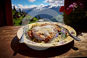 Wiener Schnitzel Elegance: Austrian Charm Amidst Alpine Beauty