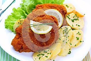 Wiener schnitzel with potato salad