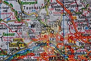 Wiesbaden, Germany, on a road m