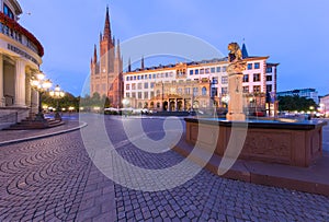 Wiesbaden Schlossplatz and Church