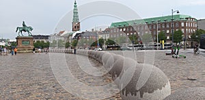 Wiew of Christiansborg Slitsplads in Copenhagen, Denmark