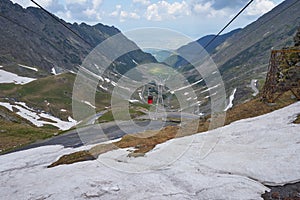 A wiew of Fagaras mountains at Balea lake in Transylvania Romania eastern Europe.