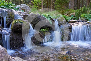 A wiew of Fagaras mountains at Balea waterfall in Transylvania Romania eastern Europe.