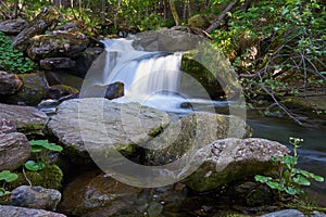 A wiew of Fagaras mountains at Balea waterfall in Transylvania Romania eastern Europe.