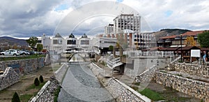 Wiew of the Raska river and the town of Novi Pazar, Serbia